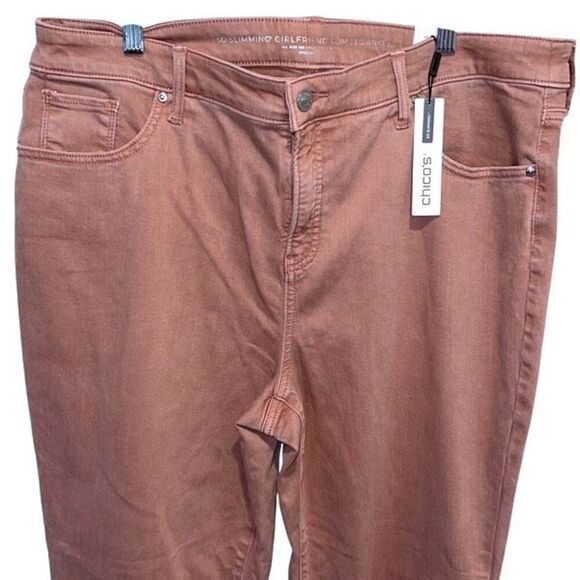 Chico’s So Slimming Girlfriend Ankle Jeans 3R‎ US 16R Vintage Mauve NWT - Picture 2 of 12